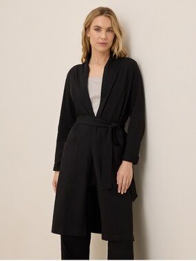 Pact Black Organic Cool Stretch Lounge Duster